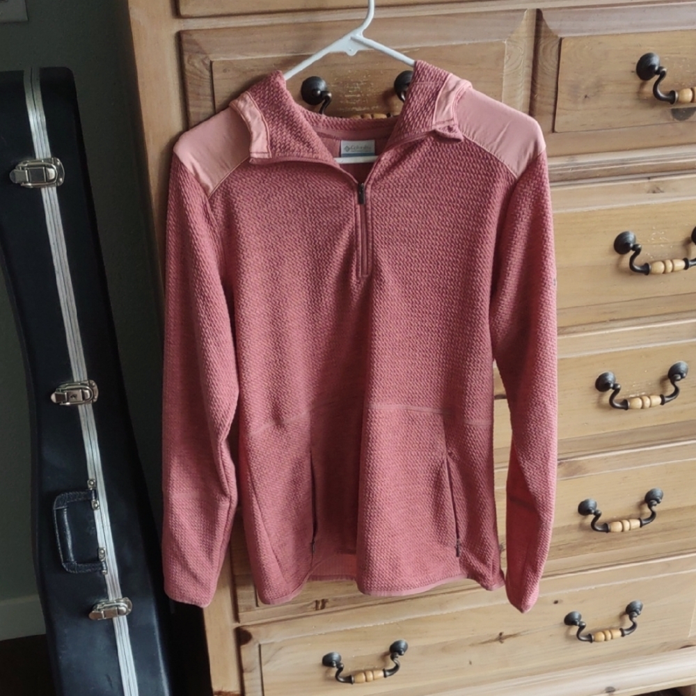 Colombia Women's Quarter Zip Pink Hooded Pullover